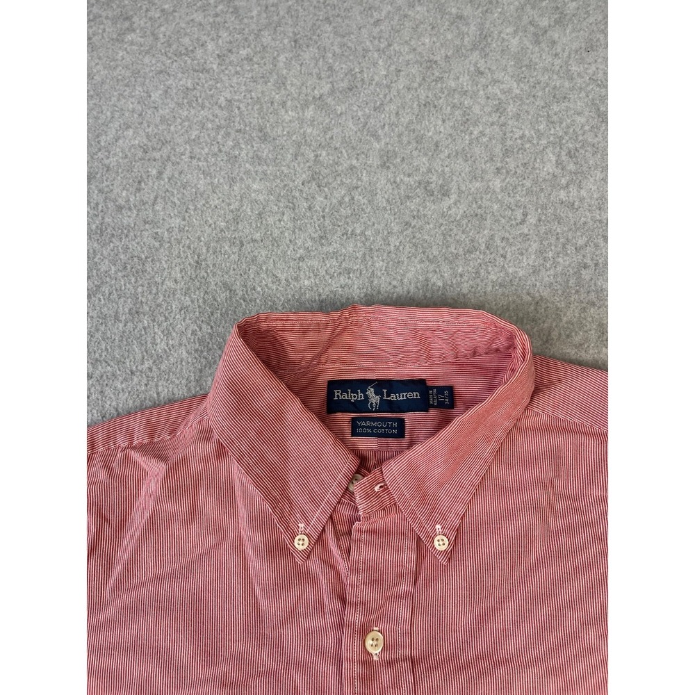Vintage Polo Ralph Lauren Shirt Mens XL Red Stripe Yarmouth Button Down - Picture 5 of 9